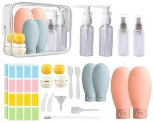 21 PCS Refillable Toiletry Bottles with Toiletry Bag for Travel Containers Empty Squeeze Leakproof Accessories for Toiletries Shampoo Lotion Body Wash (BPA Free) 21 PCS Refillable Toiletry Bottles with Toiletry Bag for Travel Containers Empty Squeeze Leakproof Accessories for Toiletries Shampoo Lotion Body Wash (BPA Free)
