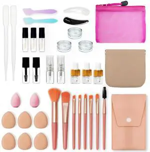 Gifts for Women - 38 Pcs Mini Travel Makeup Containers Set, Small Empty Container & TSA Approved Travel Bottles Kit with Brushes, fLeak-Proof Cosmetic Jars & Bottles for Travel, and Sample Gifts for Women - 38 Pcs Mini Travel Makeup Containers Set, Small Empty Container & TSA Approved Travel Bottles Kit with Brushes, fLeak-Proof Cosmetic Jars & Bottles for Travel, and Sample