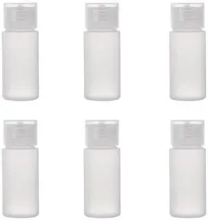 ALINK Travel Size Plastic Empty Toiletry Bottles, 30ml (1 oz) Pack of 6 Liquid Containers with Labels ALINK Travel Size Plastic Empty Toiletry Bottles, 30ml (1 oz) Pack of 6 Liquid Containers with Labels