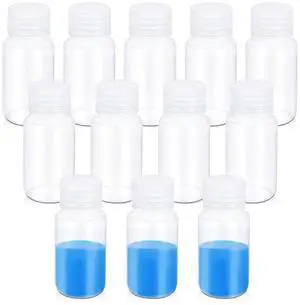 12 Pack 2oz Plastic Bottles with Lids - Wide Mouth BPA-Free Leak-Proof Sample Containers for Lab Reagents, Pills, Cosmetics, Travel Toiletries & Essential Oils Storage (Transparent, 2OZ/60ML) 12 Pack 2oz Plastic Bottles with Lids - Wide Mouth BPA-Free Leak-Proof Sample Containers for Lab Reagents, Pills, Cosmetics, Travel Toiletries & Essential Oils Storage (Transparent, 2OZ/60ML)