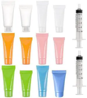 24PCS 5ml/10ml 6-Colors Plastic Squeeze Tubes Travel Size Makeup Sample Bottles with 4PCS Funnel and 2PCS 5ml Syringe for Lotion, Cream, Shampoo and Facial Cleaning 24PCS 5ml/10ml 6-Colors Plastic Squeeze Tubes Travel Size Makeup Sample Bottles with 4PCS Funnel and 2PCS 5ml Syringe for Lotion, Cream, Shampoo and Facial Cleaning