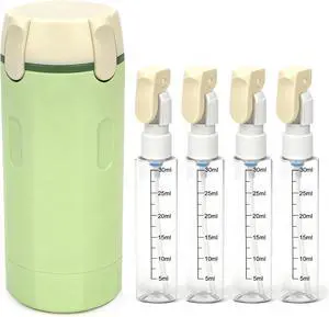 4-in-1 30ML Travel Size Dispenser Toiletries Bottles, Leak-Proof Refillable Containers Dispensers Labels Portable Toiletry Organizer Cup for Shampoo, Lotion, Soap Travel Essentials Green 4-in-1 30ML Travel Size Dispenser Toiletries Bottles, Leak-Proof Refillable Containers Dispensers Labels Portable Toiletry Organizer Cup for Shampoo, Lotion, Soap Travel Essentials Green