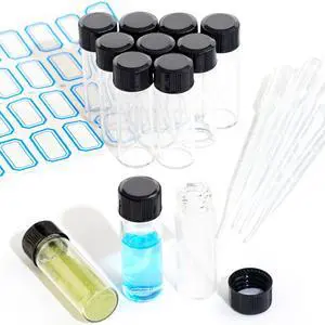 4ml Glass Vials with Screw Caps Small Sample Vials with Lids 10PCS 4ml Glass Vials with Screw Caps Small Sample Vials with Lids 10PCS