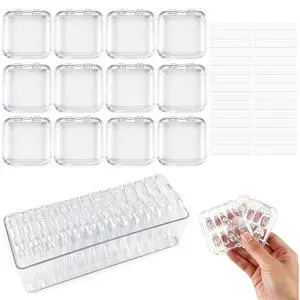 14Pcs Press on Nail Storage Box with 30Pcs Adhesive Double Sided Tape, Press on Nails Packaging Fake Nail Storage Case for Fake Nail Storage Nail Display Nail Salon(Clear) 14Pcs Press on Nail Storage Box with 30Pcs Adhesive Double Sided Tape, Press on Nails Packaging Fake Nail Storage Case for Fake Nail Storage Nail Display Nail Salon(Clear)