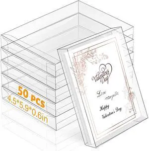 50 Pcs Clear Card Box Greeting Card Storage Boxes Clear Plastic Picture Display for Greeting Cards 4.5 x 5.9 x 0.6 Photo Storage Box Rectangle Small Boxes for Favors 50 Pcs Clear Card Box Greeting Card Storage Boxes Clear Plastic Picture Display for Greeting Cards 4.5 x 5.9 x 0.6 Photo Storage Box Rectangle Small Boxes for Favors