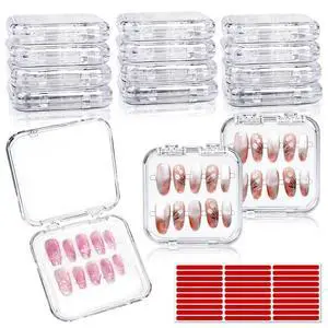 Press On Nail Packaging - 14pcs Acrylic Press On Nail Organizer Box with 30 Adhesive Tabs, for Fake supplies Storage Case Display Salon Home Storage Press On Nail Packaging - 14pcs Acrylic Press On Nail Organizer Box with 30 Adhesive Tabs, for Fake supplies Storage Case Display Salon Home Storage