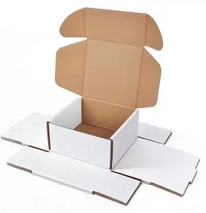 4x4x2 Small Shipping Boxes, 5 Pack White Corrugated Cardboard Boxes, Recyclable Tap-Lock Packaging Boxes for Business, Gift Wrapping, Mailing and Storage 4x4x2 Small Shipping Boxes, 5 Pack White Corrugated Cardboard Boxes, Recyclable Tap-Lock Packaging Boxes for Business, Gift Wrapping, Mailing and Storage