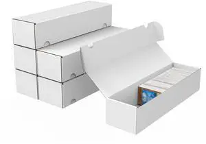 Trading Card Storage Box, 6-Pack 1100 Count White Corrugated Cardboard Bulk Sports Storage Box for TCG/Magic/Mtg Basketball Cards, Collectible Trading Cards Trading Card Storage Box, 6-Pack 1100 Count White Corrugated Cardboard Bulk Sports Storage Box for TCG/Magic/Mtg Basketball Cards, Collectible Trading Cards
