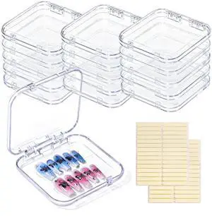 16 Pcs Acrylic Press on Nail Storage Box with Adhesive Double Sided Tape, Press on Nails Packaging Fake Nail Storages Case for Fake Nail Storage Nail Display Nail Salon 16 Pcs Acrylic Press on Nail Storage Box with Adhesive Double Sided Tape, Press on Nails Packaging Fake Nail Storages Case for Fake Nail Storage Nail Display Nail Salon