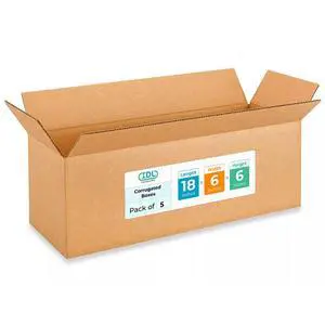 Long Moving & Shipping Boxes 18 x 6 x 6 inches (5-Pack) - Extra Strength 200 lb vs Regular - Corrugated Moving Boxes for USPS/UPS/FEDEX - Durable Shipping Box - Cardboard Box Long Moving & Shipping Boxes 18 x 6 x 6 inches (5-Pack) - Extra Strength 200 lb vs Regular - Corrugated Moving Boxes for USPS/UPS/FEDEX - Durable Shipping Box - Cardboard Box