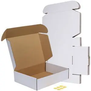 12x9x3 Shipping Boxes Set of 6, White Corrugated Cardboard Box for Packing, Mailing, Business 12x9x3 Shipping Boxes Set of 6, White Corrugated Cardboard Box for Packing, Mailing, Business