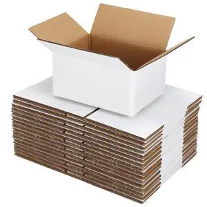 Shipping Boxes 8X6X4 Set of 18, Double Wall White Corrugated Cardboard Box for Mailing Business Packaging Storage Crafts Gifts Shipping Boxes 8X6X4 Set of 18, Double Wall White Corrugated Cardboard Box for Mailing Business Packaging Storage Crafts Gifts