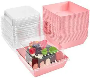 Small Charcuterie Boxes with Clear Lids, 4 Inches, 50 Pack Small Charcuterie Boxes with Clear Lids, 4 Inches, 50 Pack