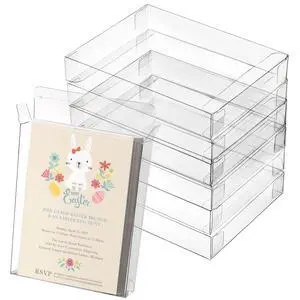 60 Pack Clear Box for 5.5"x4.25" Greeting Cards, 6 x 4.75 x 1 Inch Plastic Storage Organizer - Fits Standard Card Envelopes, Rectangle Photo Box Cases for Small Business & Stationery 60 Pack Clear Box for 5.5"x4.25" Greeting Cards, 6 x 4.75 x 1 Inch Plastic Storage Organizer - Fits Standard Card Envelopes, Rectangle Photo Box Cases for Small Business & Stationery