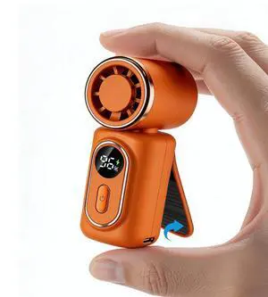 Portable handheld small fan, with built-in fixed clamp, featuring 6-speed adjustable high-speed personal fan, LED display screen, rechargeable, suitable for use in makeup, travel, indoor and outdoor Portable handheld small fan, with built-in fixed clamp, featuring 6-speed adjustable high-speed personal fan, LED display screen, rechargeable, suitable for use in makeup, travel, indoor and outdoor
