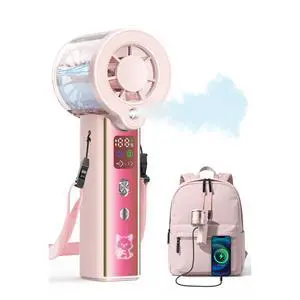 Upgraded Misting Fan Portable Fan, 30000 RPM Rechargeable Mini Fan Handheld with Spray Cooling, 4000mAh LED Display Mist Hand Fan for Travel Makeup Lash Travel Essentials for Women Upgraded Misting Fan Portable Fan, 30000 RPM Rechargeable Mini Fan Handheld with Spray Cooling, 4000mAh LED Display Mist Hand Fan for Travel Makeup Lash Travel Essentials for Women