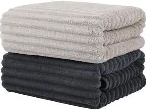 Luxury 2-Piece Quick-Dry Bath Towel Set 27.5X 55 Inches Ultra Soft Microfiber for Bathroom, Bar, Pool, Gym & Travel Elegant Twill Design Luxury 2-Piece Quick-Dry Bath Towel Set 27.5X 55 Inches Ultra Soft Microfiber for Bathroom, Bar, Pool, Gym & Travel Elegant Twill Design