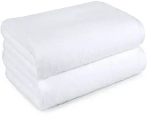 2-Piece Quick-Dry Oversize Bath Towel, 100% Cotton, 62" x 30", White 2-Piece Quick-Dry Oversize Bath Towel, 100% Cotton, 62" x 30", White