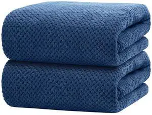 Bath Towels Pack of 2, (27 x 54 Inches) Microfiber Ultra Soft Highly Absorbent Bath Towel Set, Lightweight and Quick Drying Towels for Body, Sport, Yoga, SPA, Fitness, Blue Bath Towels Pack of 2, (27 x 54 Inches) Microfiber Ultra Soft Highly Absorbent Bath Towel Set, Lightweight and Quick Drying Towels for Body, Sport, Yoga, SPA, Fitness, Blue