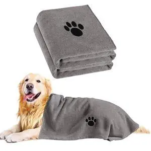 2 Pack Microfiber Dog Towels for Drying Dogs, Super Absorbent and Soft Pet Towels for Dogs or Cats, 40''X23.6'', Pet-Friendly, Perfect for Pets of Different Sizes and Fur Types, Grey 2 Pack Microfiber Dog Towels for Drying Dogs, Super Absorbent and Soft Pet Towels for Dogs or Cats, 40''X23.6'', Pet-Friendly, Perfect for Pets of Different Sizes and Fur Types, Grey