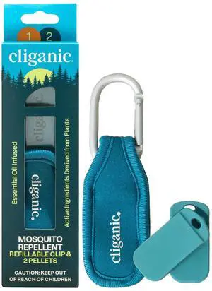 Mosquito Repellent Pack (1 Clip + 2 Refill Pellets) - Natural DEET-Free, Essential Oil Infused Mosquito Repellent Pack (1 Clip + 2 Refill Pellets) - Natural DEET-Free, Essential Oil Infused
