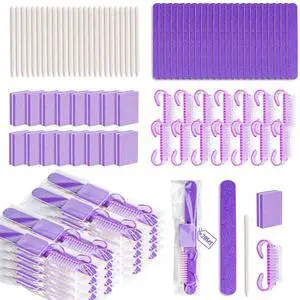 20 Sets Disposable Manicure Kit Basics 4 Piece Nail Kit for Travel,Handle Grip Brush,Mini Nail Buffer Nail File and Wood Stick for Gifts Salon Home Professional(20 Set -Purple) 20 Sets Disposable Manicure Kit Basics 4 Piece Nail Kit for Travel,Handle Grip Brush,Mini Nail Buffer Nail File and Wood Stick for Gifts Salon Home Professional(20 Set -Purple)