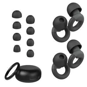 Ear Plugs for Sleeping, 2 Pairs of Reusable Earplugs for Noise Reduction 25dB-30dB with 8 Ear Tips, Soft Hearing Protection Ear Plugs for Concert,Noise Sensitivity, Study & Work, Black Ear Plugs for Sleeping, 2 Pairs of Reusable Earplugs for Noise Reduction 25dB-30dB with 8 Ear Tips, Soft Hearing Protection Ear Plugs for Concert,Noise Sensitivity, Study & Work, Black