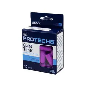 Protechs Quiet Time Foam Ear Plugs, NRR 33, 10 Pair, Purple Protechs Quiet Time Foam Ear Plugs, NRR 33, 10 Pair, Purple