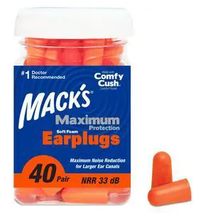 Maximum Protection Soft Foam Earplugs 40 Pair, 33 dB Highest NRR Comfortable Ear Plugs for Sleeping, Snoring, Loud Concerts, Motorcycles and Power Tools | Made in USA Maximum Protection Soft Foam Earplugs 40 Pair, 33 dB Highest NRR Comfortable Ear Plugs for Sleeping, Snoring, Loud Concerts, Motorcycles and Power Tools | Made in USA