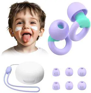 Kids Ear Plugs(6+yrs)-2 Pairs of Reusable Noise Reduction Earplugs for Small Canal With 6 Tips,Soft Silicone Earplugs for Sleeping,Focus,Travel,Socializing,Concert&Hearing Protection 25dB-30dB Kids Ear Plugs(6+yrs)-2 Pairs of Reusable Noise Reduction Earplugs for Small Canal With 6 Tips,Soft Silicone Earplugs for Sleeping,Focus,Travel,Socializing,Concert&Hearing Protection 25dB-30dB
