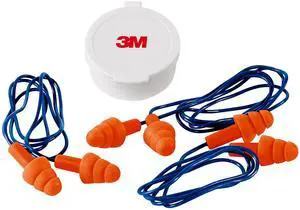 Corded Reusable Earplugs, 3 Pack, Noise Reduction Rating (NRR) 25 dB, Easy To Use & Insert, Pliable & Tri-Flange Design Enhances Comfort & Fit, Orange Ear Plugs (90716H3-DC) Corded Reusable Earplugs, 3 Pack, Noise Reduction Rating (NRR) 25 dB, Easy To Use & Insert, Pliable & Tri-Flange Design Enhances Comfort & Fit, Orange Ear Plugs (90716H3-DC)