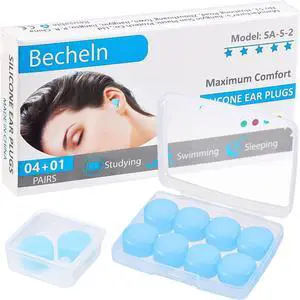 Reusable Silicone Ear Plugs, Waterproof Noise Cancelling EarPlugs for Sleeping, Mowing, Swimming, Airplanes, Concerts Reusable Silicone Ear Plugs, Waterproof Noise Cancelling EarPlugs for Sleeping, Mowing, Swimming, Airplanes, Concerts
