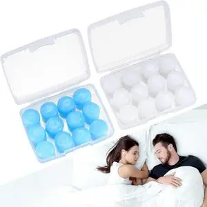24 Pcs Silicone Ear Plugs for Sleeping, Soft Silicone Earplugs for Sleep, Noise Cancelling Reduction Earplugs for Swimming, Travel, Snoring, Concerts, Airplane, Motorcycle, Musicians, Blue/Clear 24 Pcs Silicone Ear Plugs for Sleeping, Soft Silicone Earplugs for Sleep, Noise Cancelling Reduction Earplugs for Swimming, Travel, Snoring, Concerts, Airplane, Motorcycle, Musicians, Blue/Clear