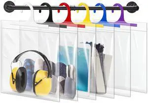 24 Pack Hanging Storage Bags, Headphone Storage Bags, Colorful Large Hook 10 x 12.5-inch Clear Plastic Bags for Classroom, Library, and Pharmacy Use 24 Pack Hanging Storage Bags, Headphone Storage Bags, Colorful Large Hook 10 x 12.5-inch Clear Plastic Bags for Classroom, Library, and Pharmacy Use