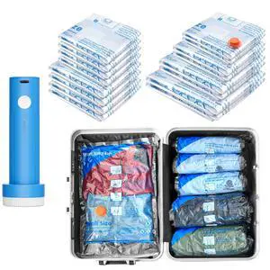 16 Pack Vacuum seal bags for clothing With Coldless Pump, Vacuum Storage Bags,Space Saver Sealer Bags, Pillows, Comforters, Blankets, Bedding,Travel, 16 Pack Vacuum seal bags for clothing With Coldless Pump, Vacuum Storage Bags,Space Saver Sealer Bags, Pillows, Comforters, Blankets, Bedding,Travel,