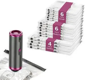 Vacuum Storage Bags with Rechargeable Electric Pump, 16 Pack Vacuum Seal Bags for Clothing Travel, 3 Sizes Compression Packing Bags 80% Space Saver for Clothes, Bedding & Seasonal Storage Vacuum Storage Bags with Rechargeable Electric Pump, 16 Pack Vacuum Seal Bags for Clothing Travel, 3 Sizes Compression Packing Bags 80% Space Saver for Clothes, Bedding & Seasonal Storage