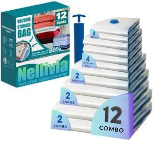 12 Pack Vacuum Storage Bags with Pump 12 Pack Vacuum Storage Bags with Pump