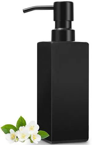 Black Soap Dispenser Bathroom, Glass Hand Soap Dispenser with Stainless Steel Pump, 12 fl oz/350ml Refillable Dish Dispensers for Kitchen, Modern Liquid Lotion Bottles for Bathroom Countertop Black Soap Dispenser Bathroom, Glass Hand Soap Dispenser with Stainless Steel Pump, 12 fl oz/350ml Refillable Dish Dispensers for Kitchen, Modern Liquid Lotion Bottles for Bathroom Countertop