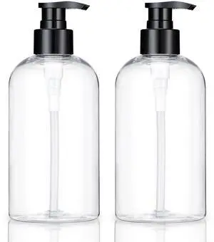 Plastic Pump Bottles Dispenser 2 Pack 10oz Clear Refillable Pump Bottle Plastic Pump Bottles Dispenser 2 Pack 10oz Clear Refillable Pump Bottle