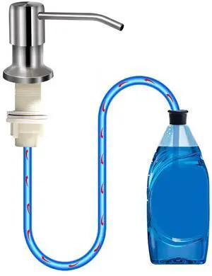 Soap Dispenser for Kitchen Sink, Brushed Nickel Countertop Soap Dispenser Pump, 47" Silicone Extension Tube Connect to The Soap Bottle Directly, Say Goodbye to Frequent Refills (Brushed Nickel) Soap Dispenser for Kitchen Sink, Brushed Nickel Countertop Soap Dispenser Pump, 47" Silicone Extension Tube Connect to The Soap Bottle Directly, Say Goodbye to Frequent Refills (Brushed Nickel)