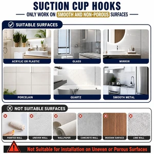 Suction Cup Hooks for Shower,Removable Shower Towel Suction Hooks for Bathroom Wall,Kitchen,Glass,Mirror,Tile to Hang Robes,Loofah-Black(2-Pack) Suction Cup Hooks for Shower,Removable Shower Towel Suction Hooks for Bathroom Wall,Kitchen,Glass,Mirror,Tile to Hang Robes,Loofah-Black(2-Pack)