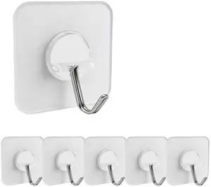 Heavy Duty wall Hanging self-Adhesive Hook, Nail Free Installation, Convenient for Bathroom, Kitchen, Key, Outdoor and Other scenarios. Large Transparent Waterproof Hook (5 Wall Hooks) Heavy Duty wall Hanging self-Adhesive Hook, Nail Free Installation, Convenient for Bathroom, Kitchen, Key, Outdoor and Other scenarios. Large Transparent Waterproof Hook (5 Wall Hooks)