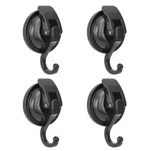 Wreath Cup Hook, No Hole Punched, Black-Plated Polished Super Suction Hanger for Kitchen, Bathroom and Restroom, 4 Pack Wreath Cup Hook, No Hole Punched, Black-Plated Polished Super Suction Hanger for Kitchen, Bathroom and Restroom, 4 Pack