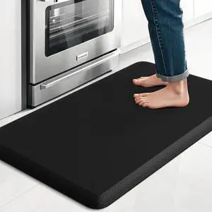 Kitchen Mat for Floor, Anti-Fatigue Rug, 17.3"x28"x0.5'', Black Kitchen Mat for Floor, Anti-Fatigue Rug, 17.3"x28"x0.5'', Black