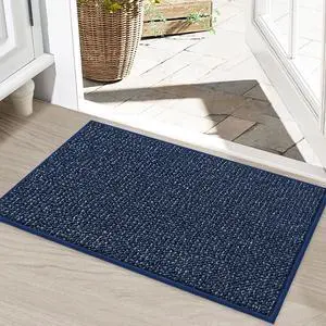 Dirt Trapper Door Mat 20" x 32", Non-Slip Washable Doormats, Blue Dirt Trapper Door Mat 20" x 32", Non-Slip Washable Doormats, Blue