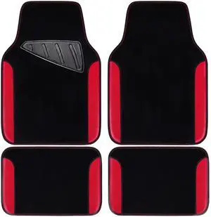 Rainbow Waterproof Universal Fit Faux Leather Car Carpet- Anti-Slip Nibbed Backing Floor Mats for SUV, Vans,Sedans,Trucks, Automotive Set of 4 for Women (Black with Red) Rainbow Waterproof Universal Fit Faux Leather Car Carpet- Anti-Slip Nibbed Backing Floor Mats for SUV, Vans,Sedans,Trucks, Automotive Set of 4 for Women (Black with Red)