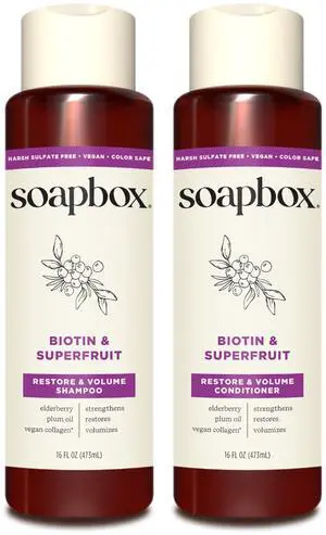 Biotin & Super Fruit Shampoo & Conditioner Set for Volume, 16oz Biotin & Super Fruit Shampoo & Conditioner Set for Volume, 16oz