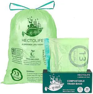 13 Gallon,50 Count Compostable Trash Bags with Home 13 Gallon,50 Count Compostable Trash Bags with Home