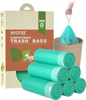 Compostable Trash Bags 4 Gallon Drawstring Trash Bags,100 Count Compostable Trash Bags 4 Gallon Drawstring Trash Bags,100 Count