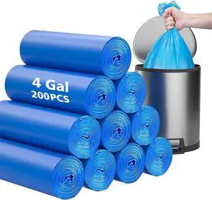 Compostable Trash Bags 4 Gallon 200 Packs, Biodegradable, Blue Compost Bags Compostable Trash Bags 4 Gallon 200 Packs, Biodegradable, Blue Compost Bags